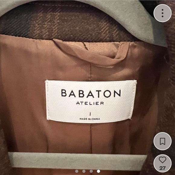 Aritzia brown plaid blazer - Picture 3 of 4